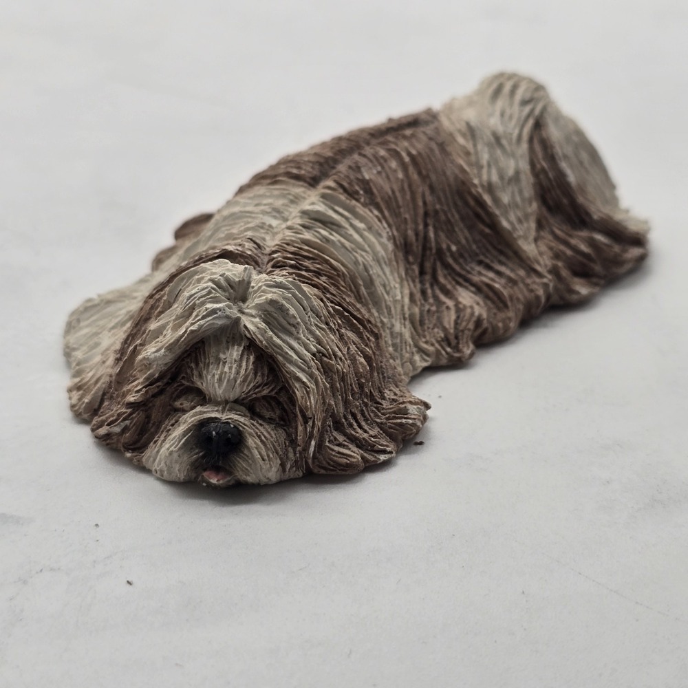 VTG Sandicast Lil Snoozers Napper Black White‎ Shih Tzu Dog Figurine